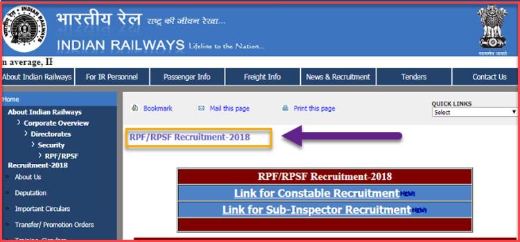 Indian Railways Vacancies ! RPF Recruitment Details In Hindi